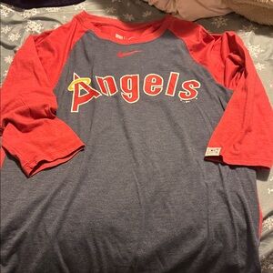 Nike Cooperstown Collection Angels 1/2 sleeve